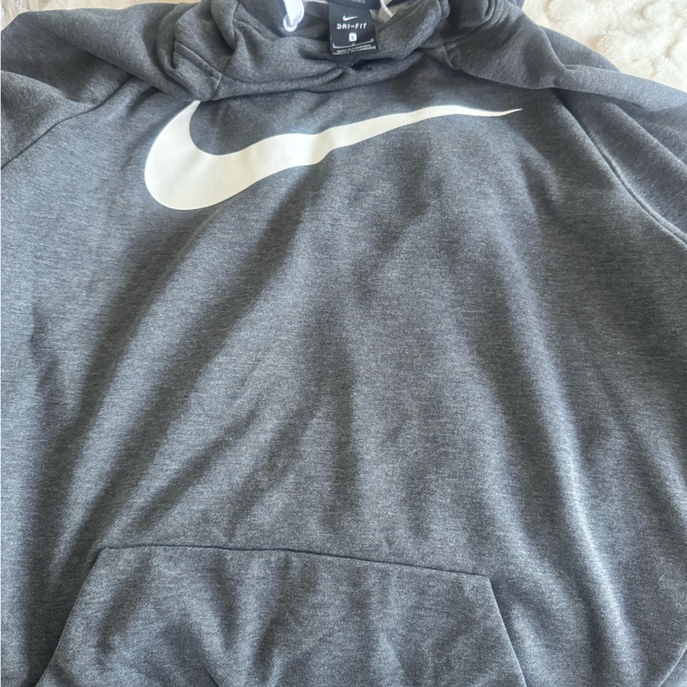 Nike Charcoal Hoodie with White Swoosh